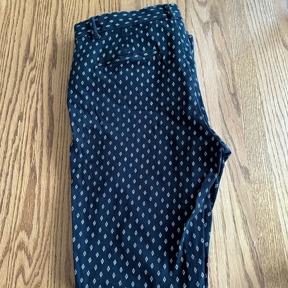 Gap Signature Skinny Ankle Mid Rise Dark Wash Geometric Print Stretch Pants 4